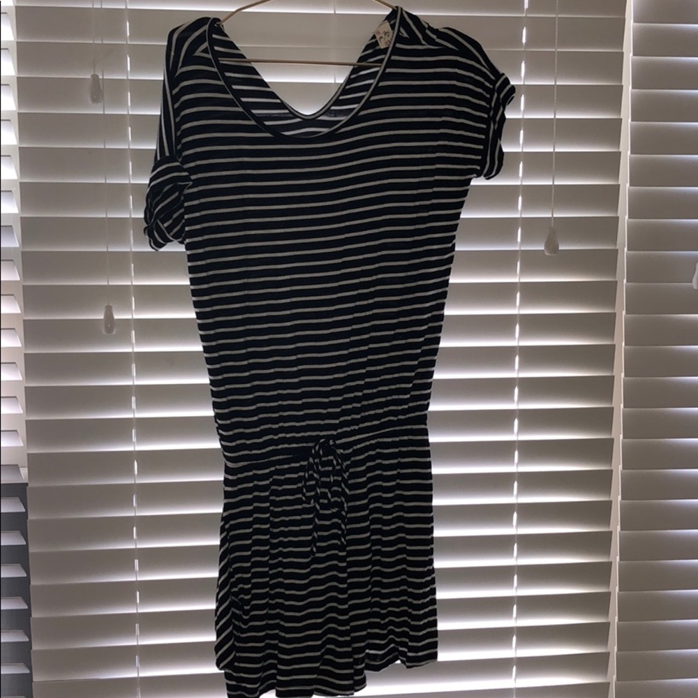 Black and white striped romper